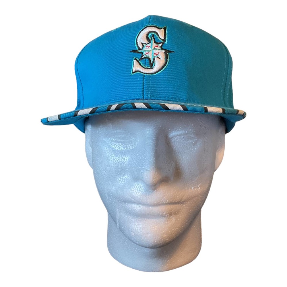 Seattle mariners Vintage Logo 7 Snapback Hat Cap Adjustable Blue NWOT